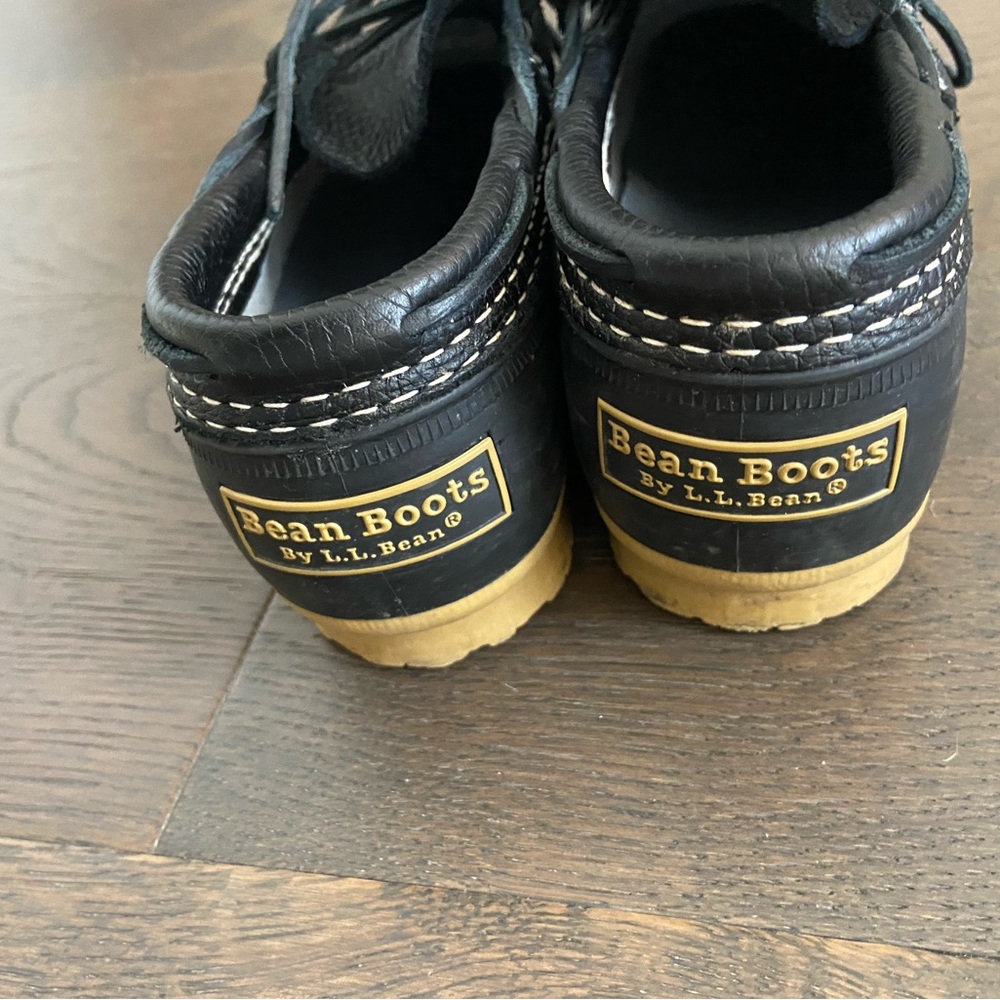 L.L. Bean Boots, Rubber Mocs Black Duck-Style Lace-Up Rain Shoes Size 7 - Picture 6 of 8
